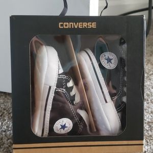 Brand new baby size 1 black converse shoes